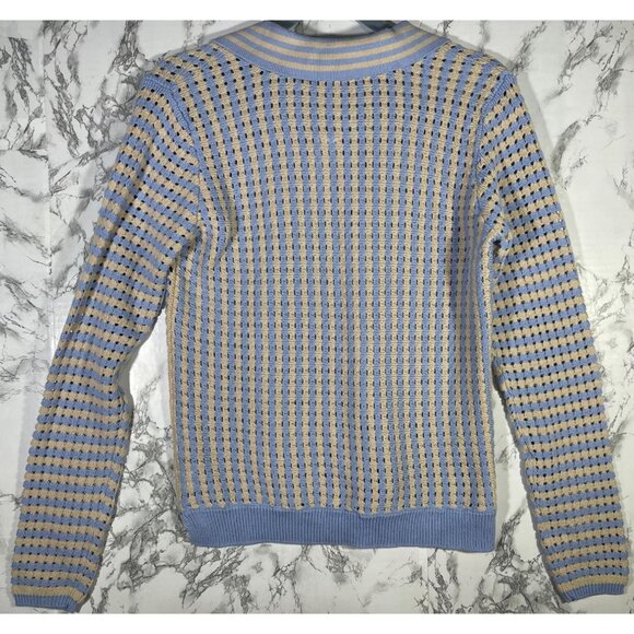 Maurices Womens Size XS Knit Long Sleeve Sweater Blue & Beige - Picture 2 of 6